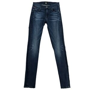 HUDSON Nico Mid-Rise Super Skinny Stretch Dark Blue Jean Women's 24